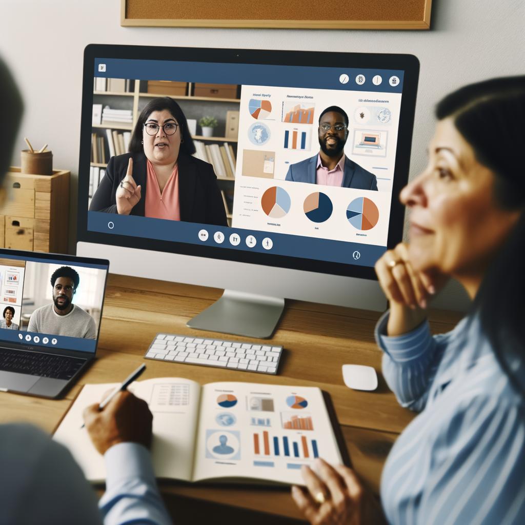 employees completing online training course